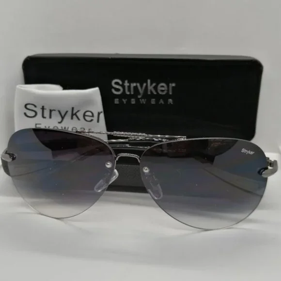 BNIB Stryker Gun Half Rimless Sunglass with Gray Gradient lenses - Picture 4 of 10